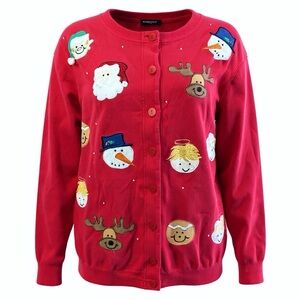 BECHAMEL Festive Red Christmas Cardigan YT7